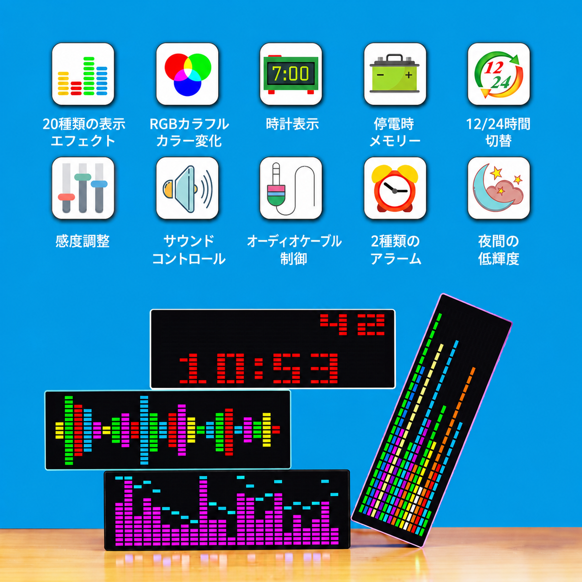 サウンドリアクティブ LEDムードライト