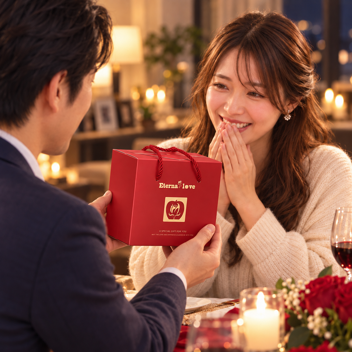 ローズギフトボックス ネックレス＆メッセージカード付き