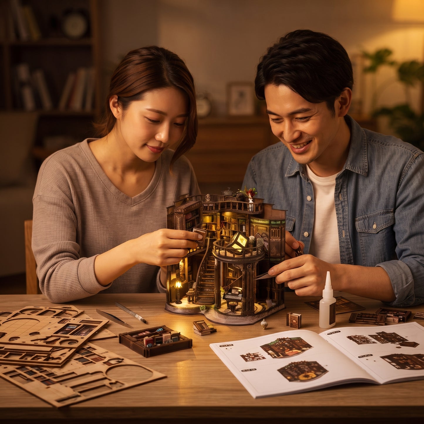夢灯りの図書館 DIYミニチュアキット
